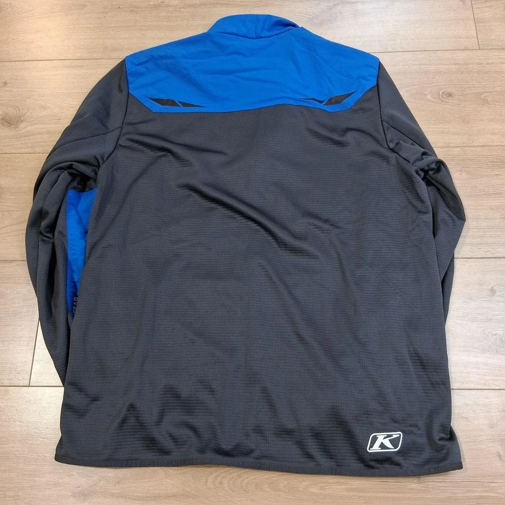 Klim Alloy Jacket Mens Large Gray Blue Softshell Full Zip Moto Riding Colorblock